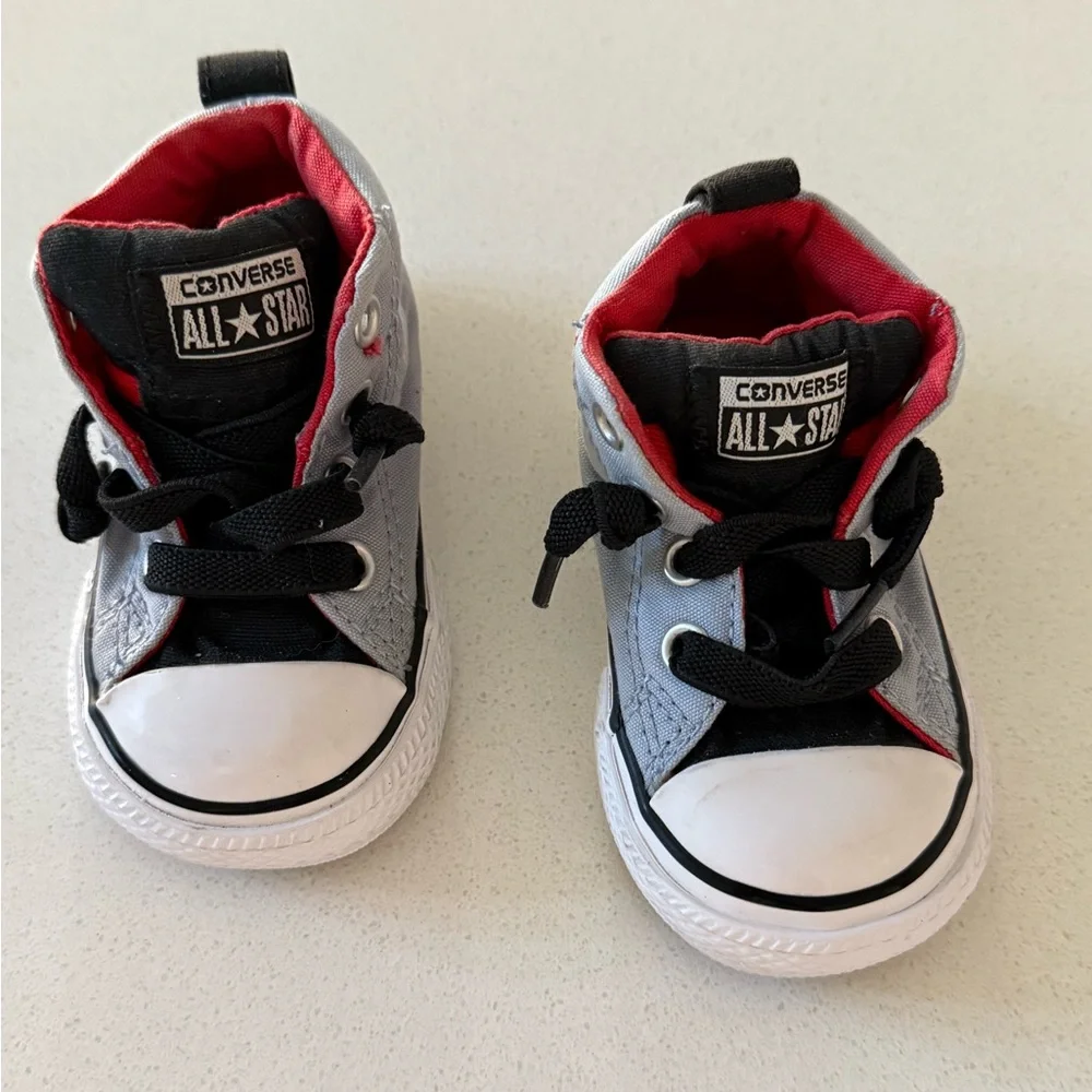 Converse Chuck Taylor Toddler All‎ Star Shoes Sneakers Size 3 Gray Black Red